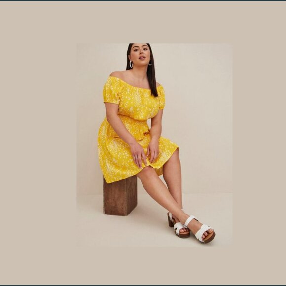 TWO NWT Torrid Mini Lenny Smocked Off-Shoulder Dresses 4X - Picture 14 of 14